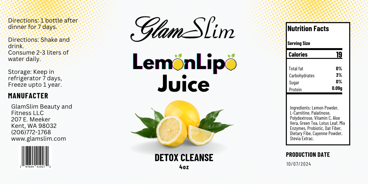 7 Lemon Lipo Juice, 7 Lemon Detox Tea 2-3 Day Free Shipping